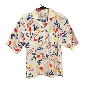 Vintage RLM Geometric Abstract Novelty Print Button down Shirt